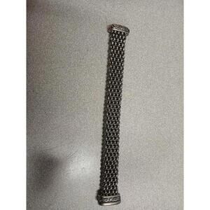 Vintage Silver Tone Mesh Magnetic Close Bracelet 7 3/4"